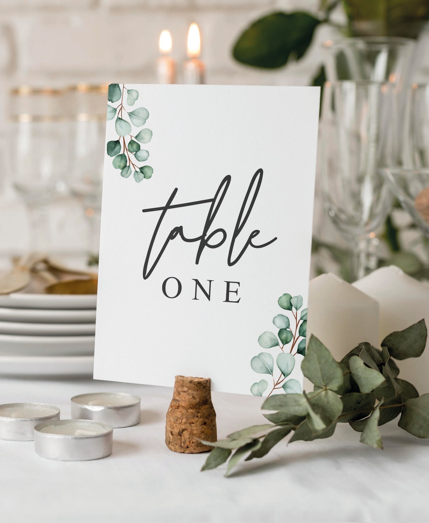Eucalyptus - Botanical Wedding Table Numbers