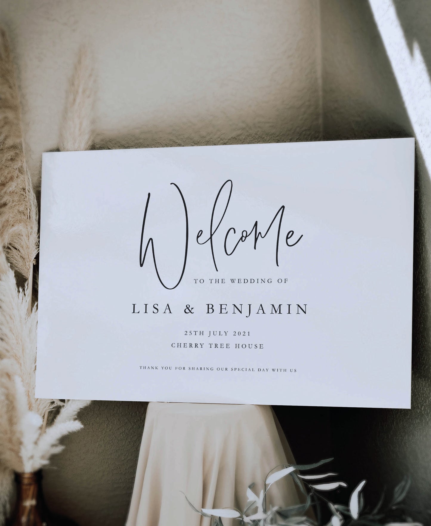 Camellia - Wedding Welcome Sign