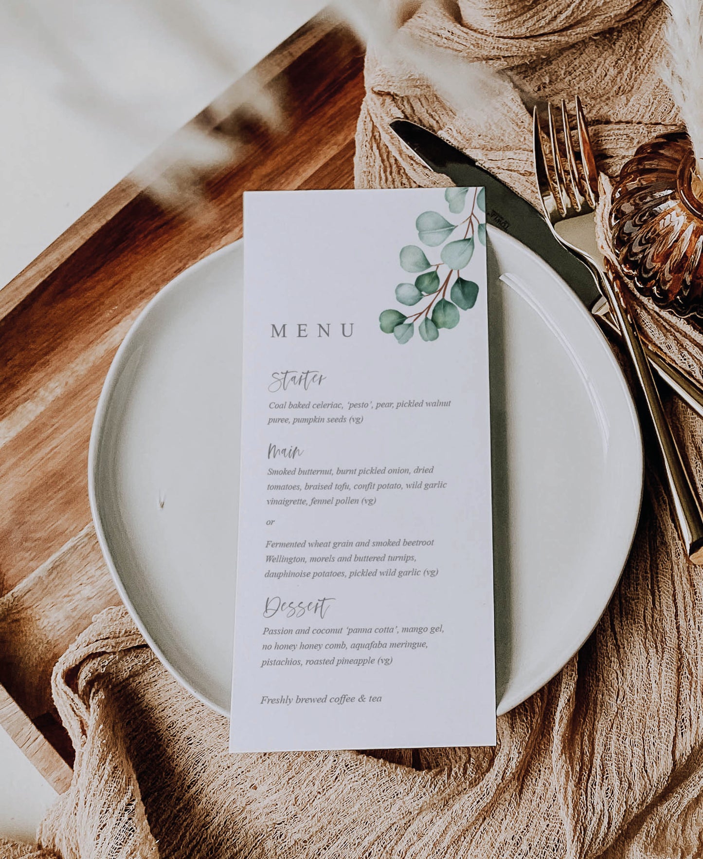 Eucalyptus - Botanical Wedding Menu Cards