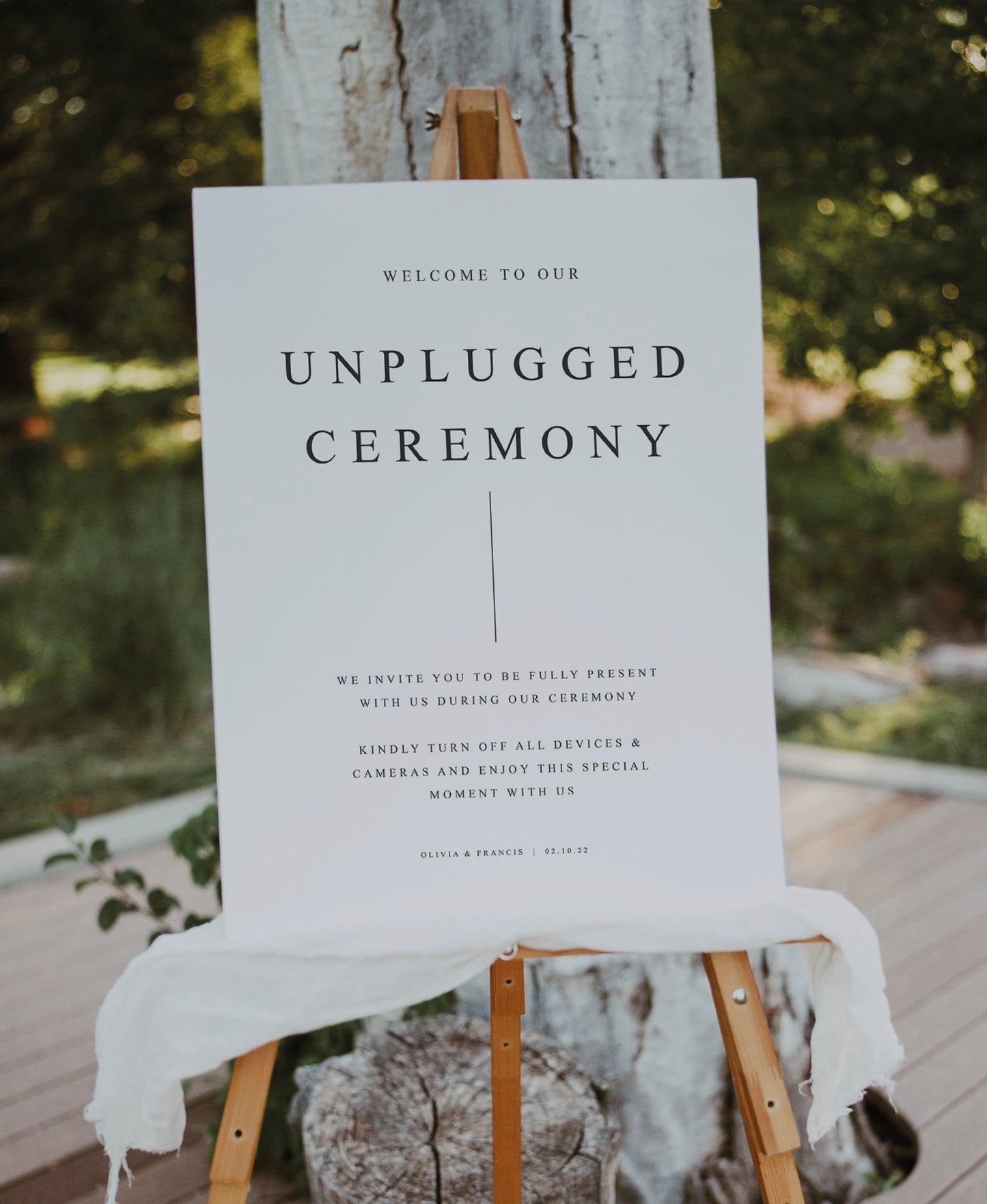 Unplugged Wedding Sign
