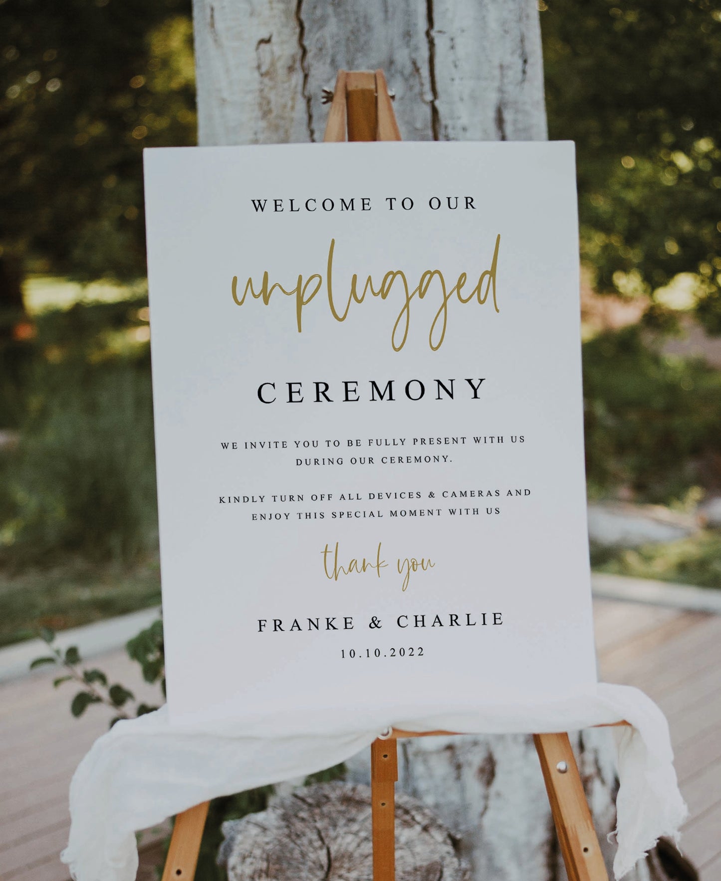 Unplugged Wedding Sign