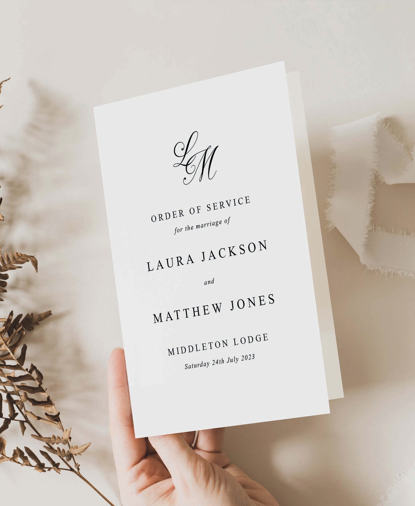 Wedding Order of Service