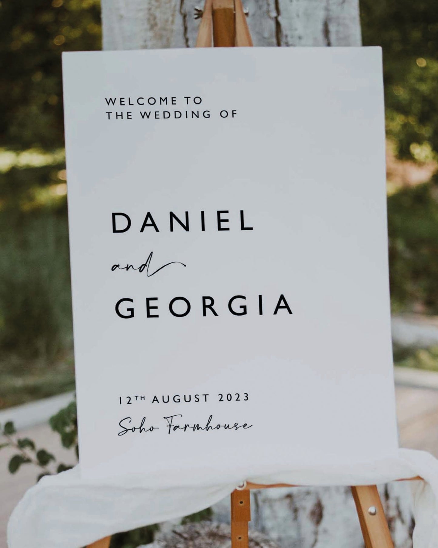 Grace - Wedding Welcome Sign