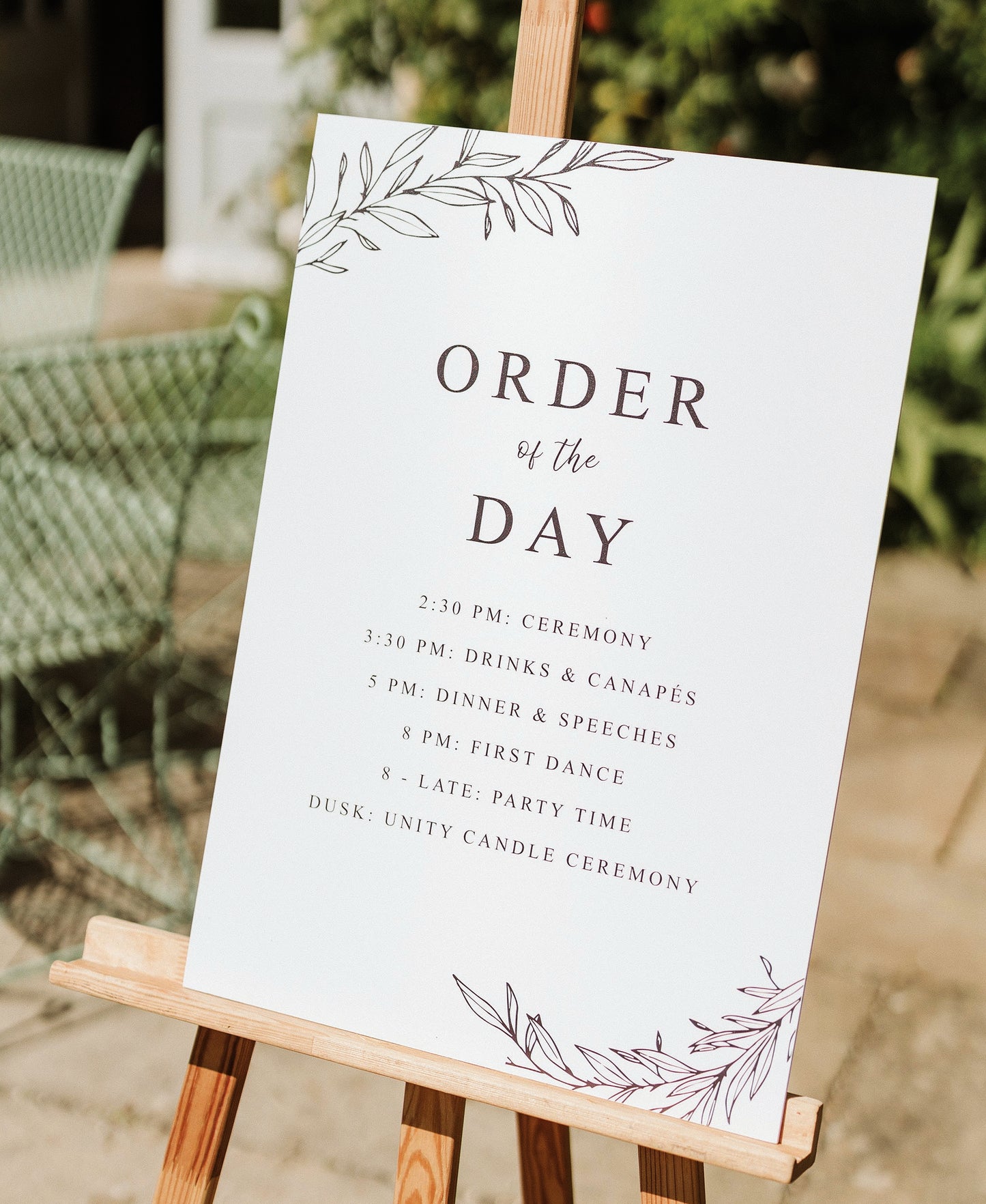 Juniper - Order of Events Sign