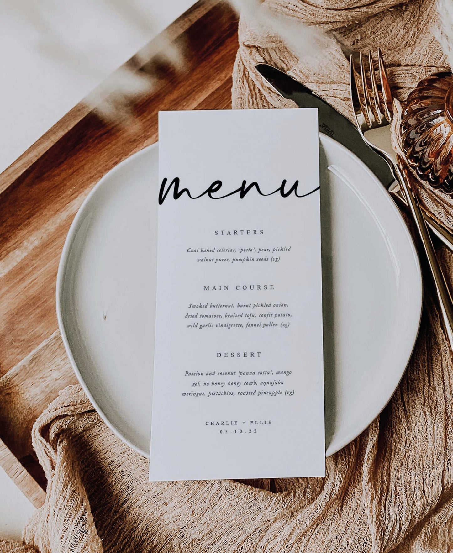 Avery - Wedding Menu Cards