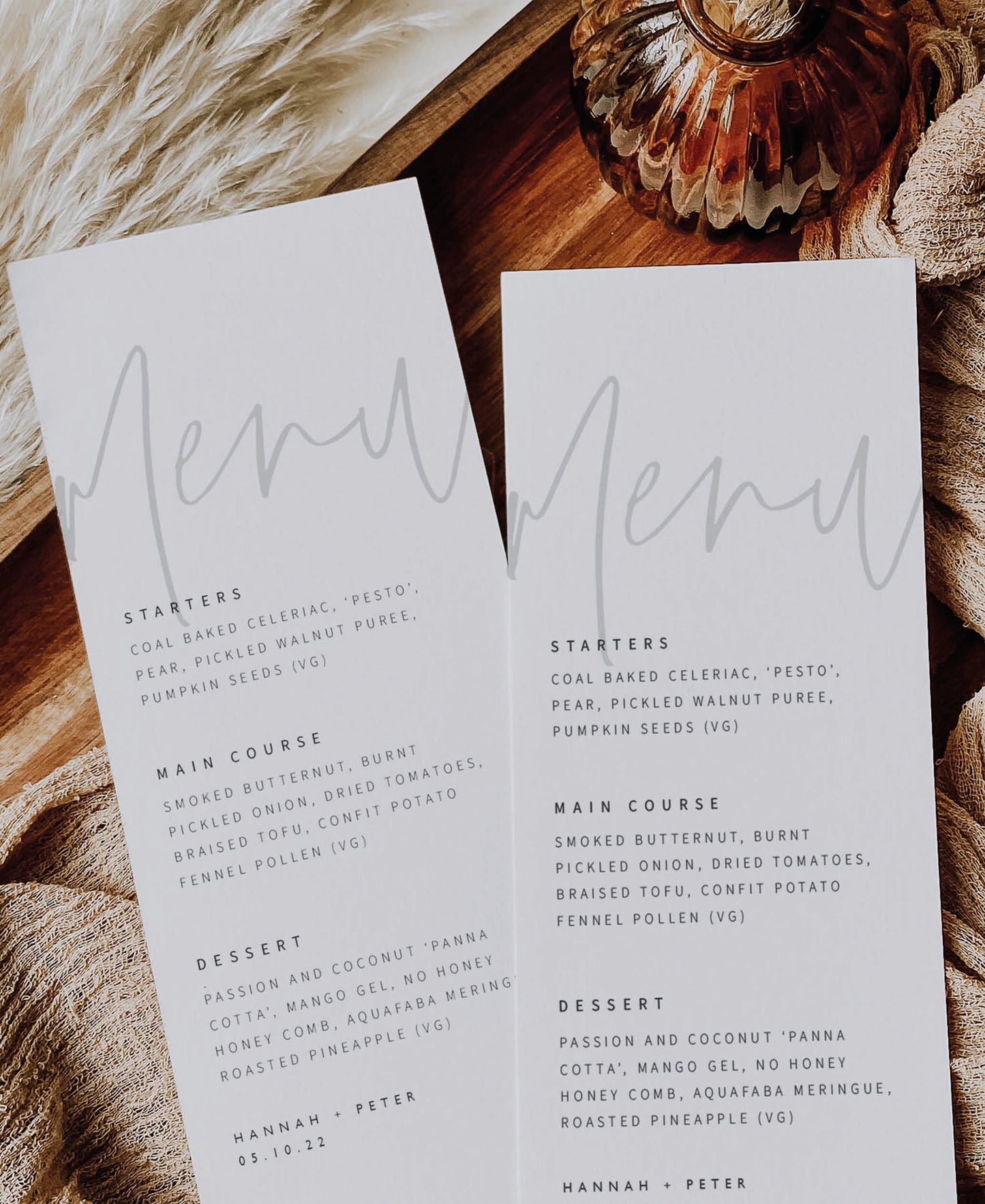 Wedding Menu Cards