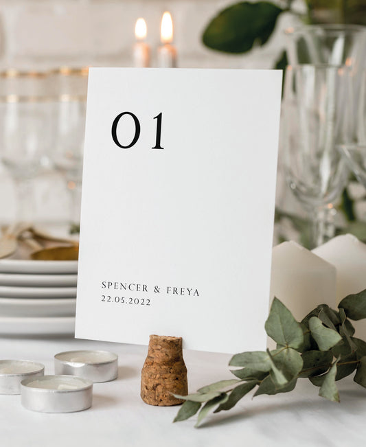 Modern Wedding Table Numbers