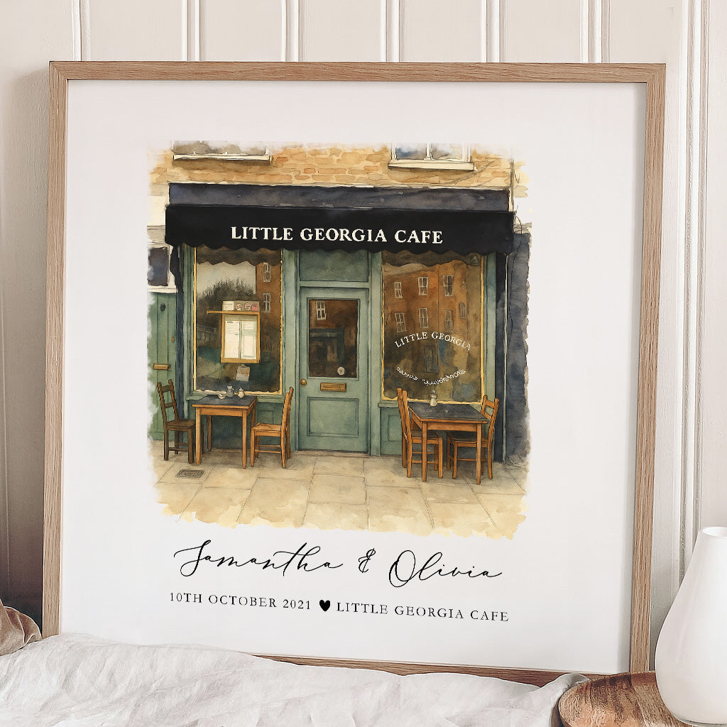 First Date Venue Watercolour Digital Illustration