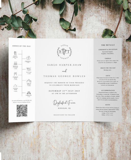 Monogram Gatefold Wedding Invitation
