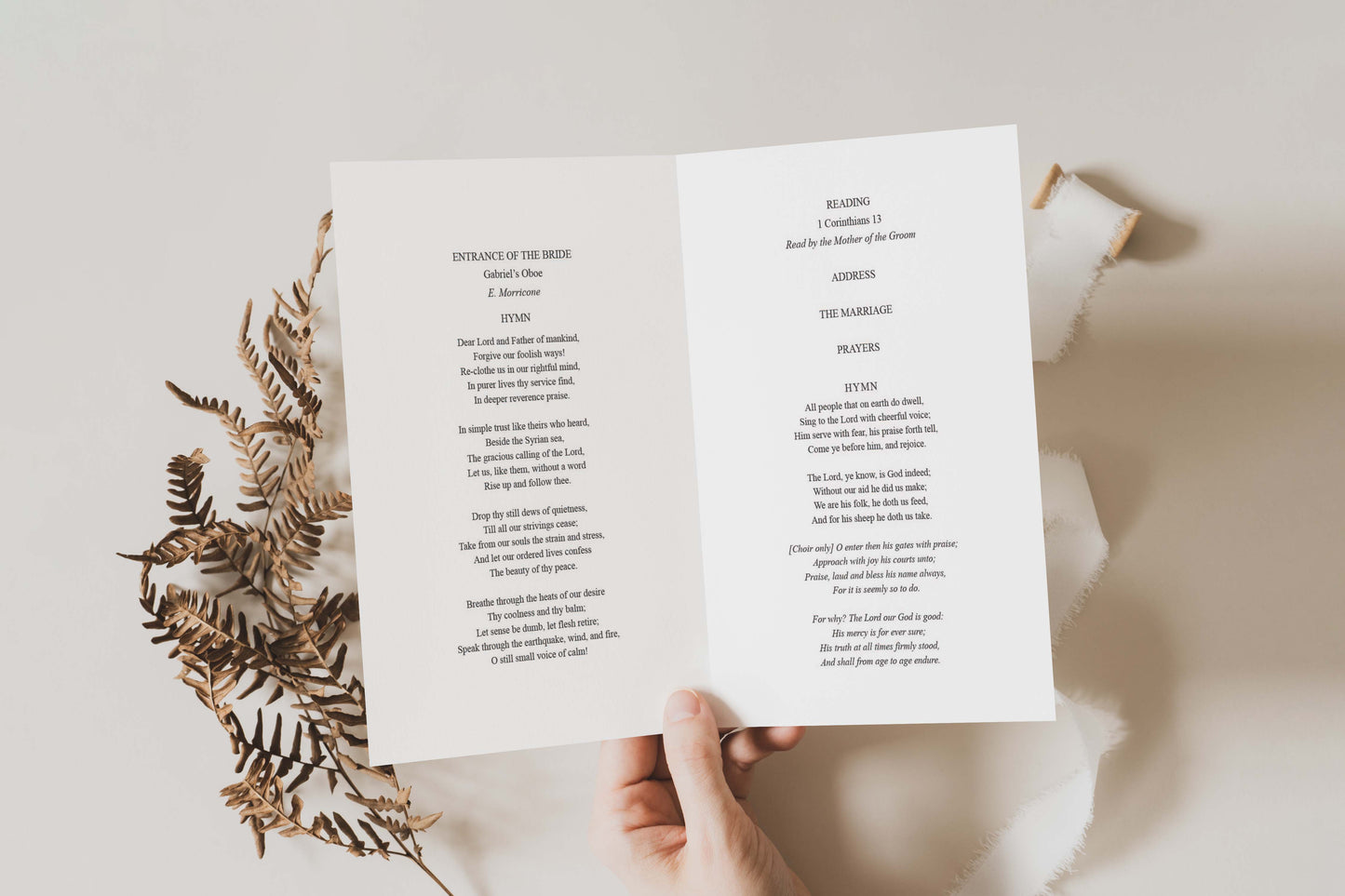 Wedding Order of Service