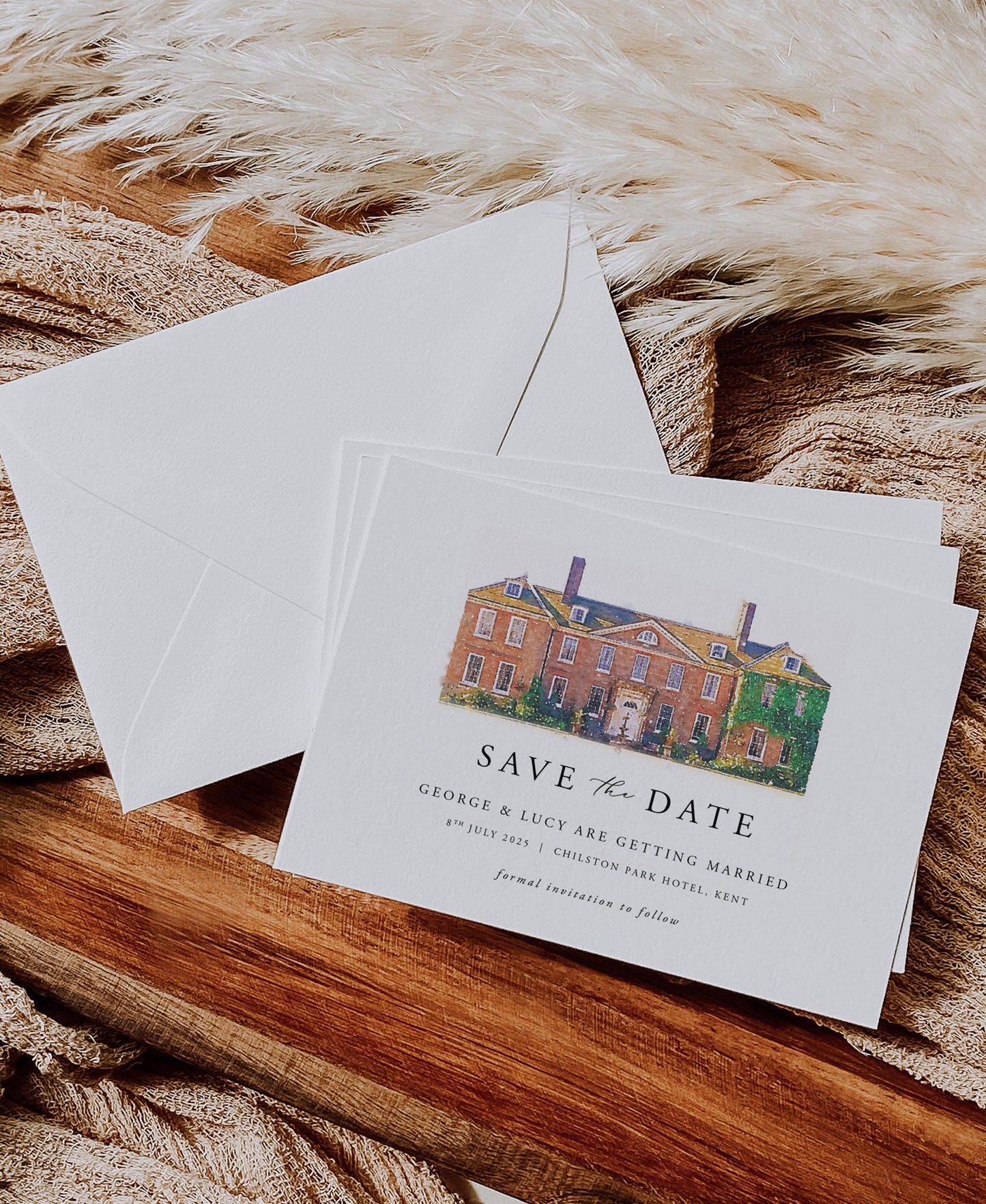 Watercolour Illustration Wedding Save the Date