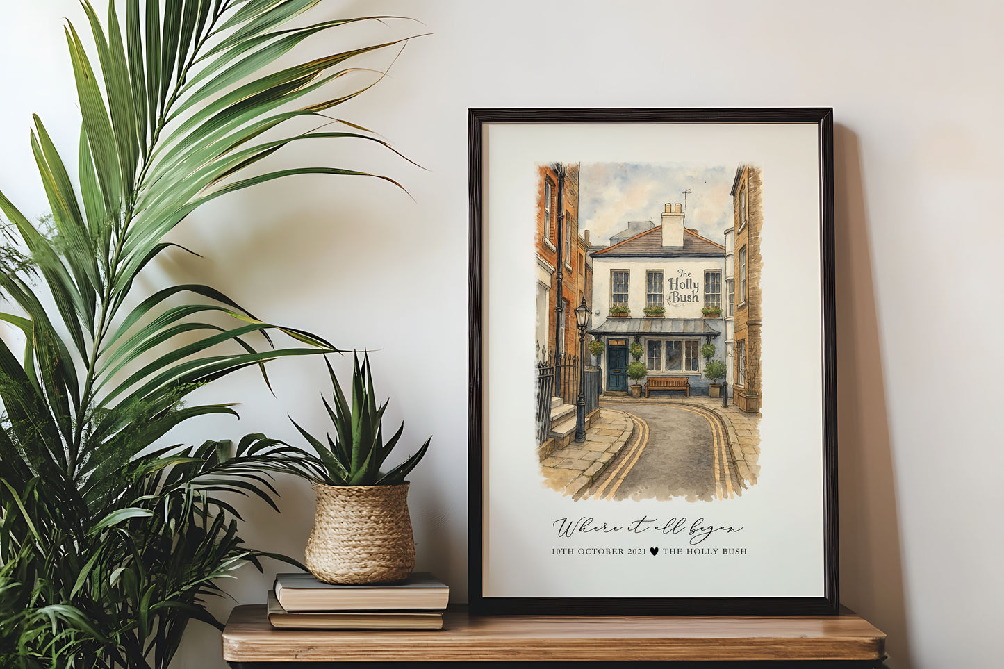 First Date Venue Watercolour Digital Illustration