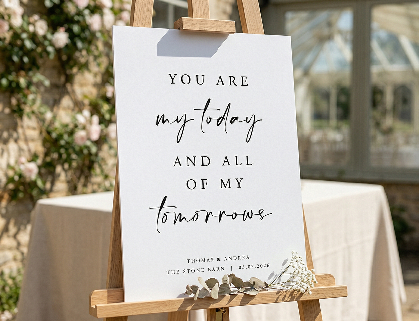 Tomorrows - Wedding Welcome Sign