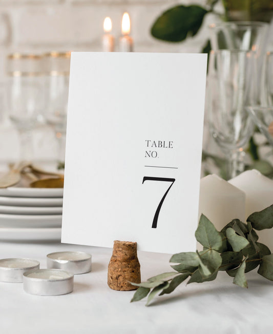 Modern Wedding Table Numbers