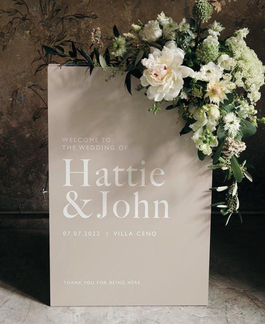 Hattie - Neutral Wedding Welcome Sign