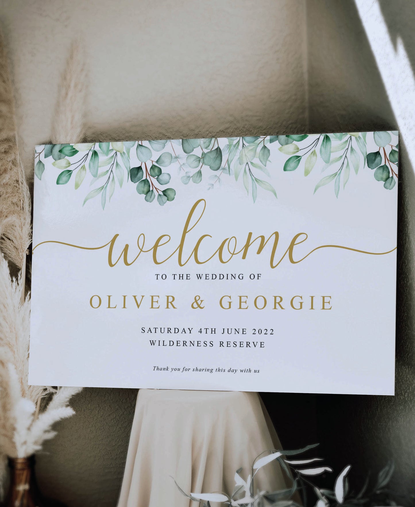 Eucalyptus - Wedding Welcome Sign