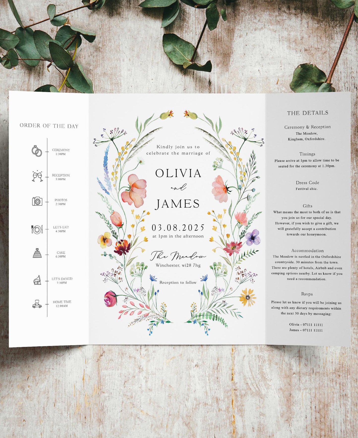 Wildflowers Gatefold Wedding Invitation