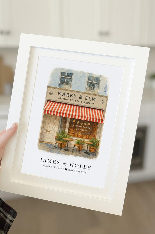 First Date Venue Watercolour Digital Illustration