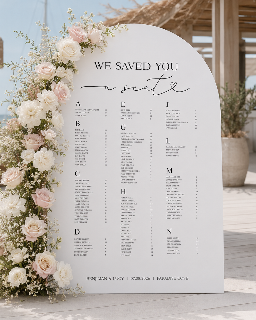 Saved You A Seat - Wedding Seating Plan