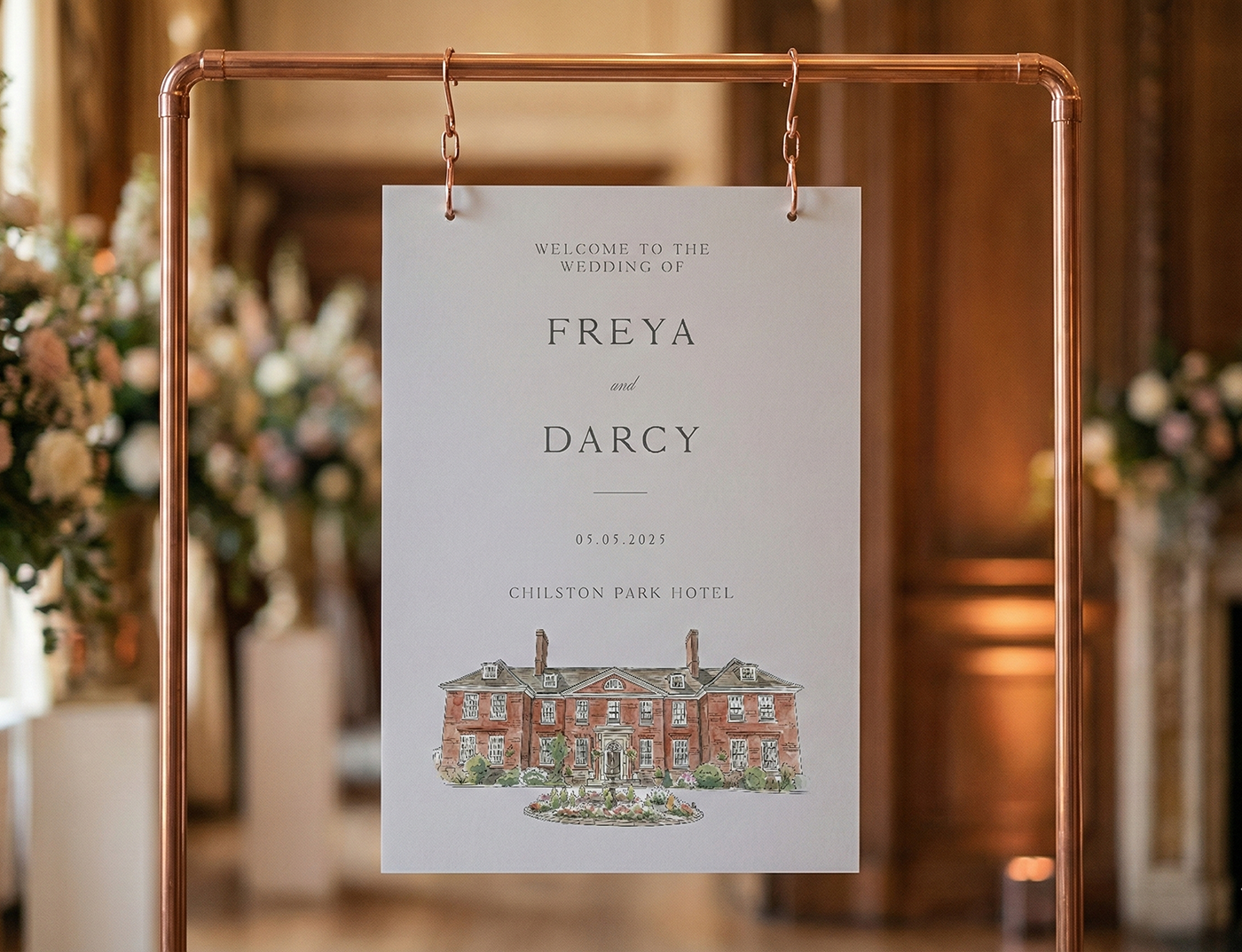 Illustrated Wedding Welcome Sign
