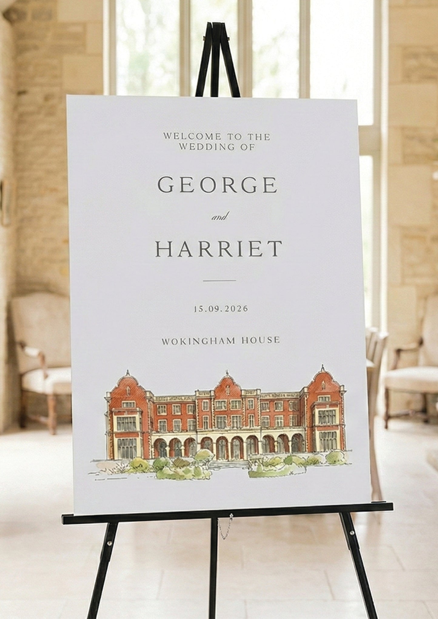 Illustrated Wedding Welcome Sign