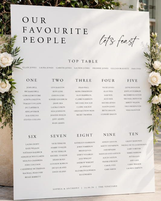Hazel - Wedding Seating Plan