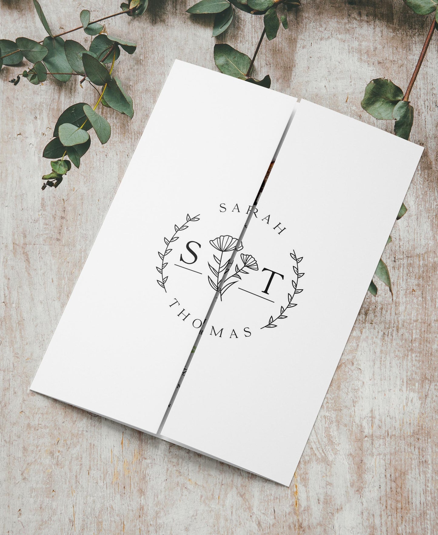 Monogram Gatefold Wedding Invitation