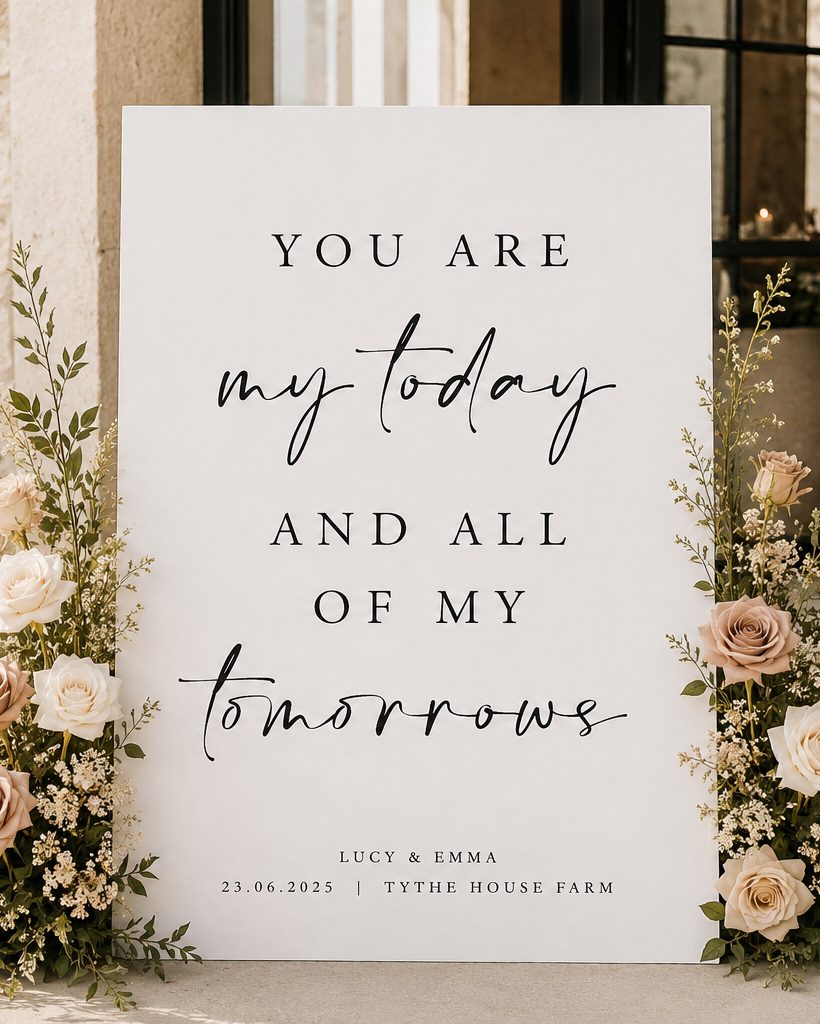 Tomorrows - Wedding Welcome Sign